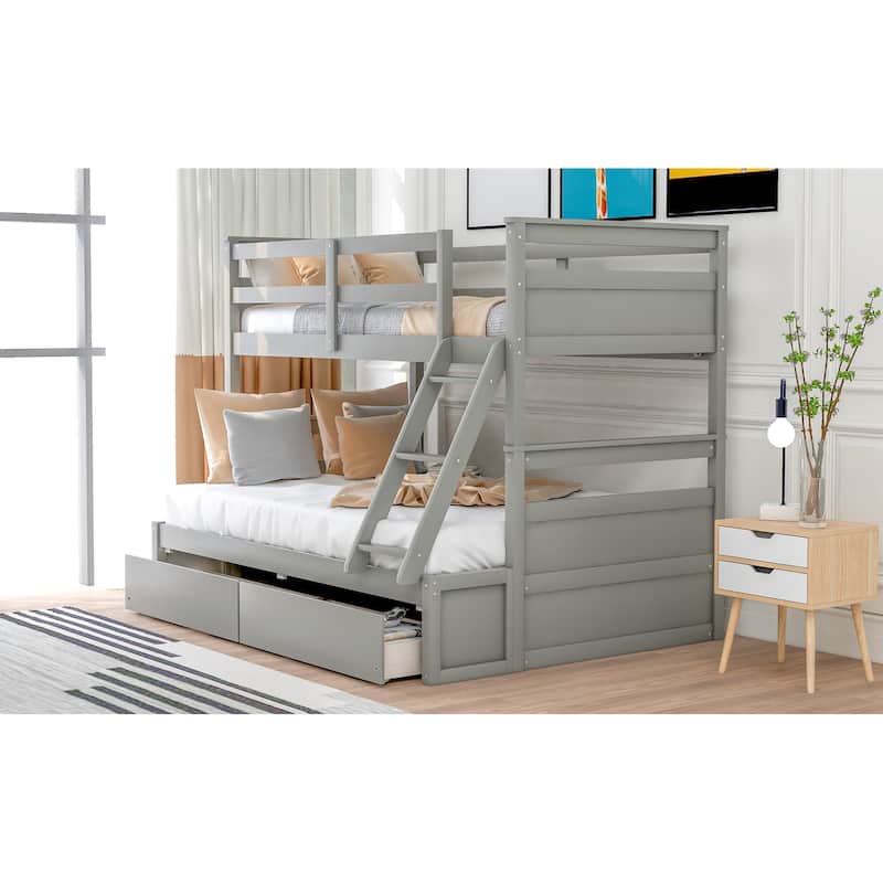Twin over Full Bunk Bed with Storage