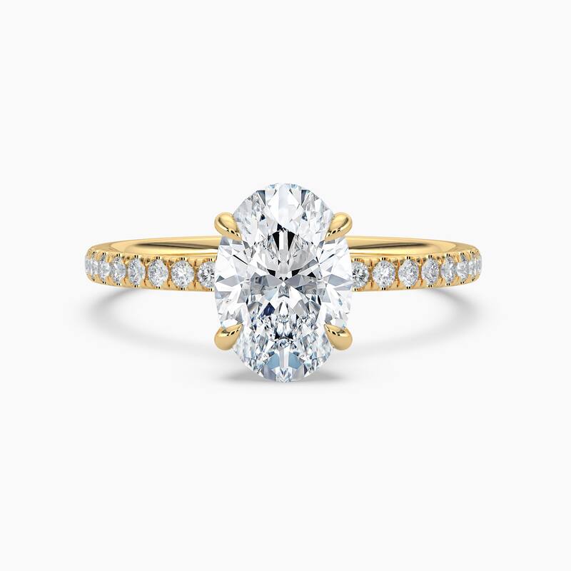 Auriya 14k Gold Lab Grown Oval Diamond Luxe Hidden Halo Engagement Ring 1.00 to 5.00 ct. tw. (F-G, VS) - 6.5 - 1.00 carats - Yellow
