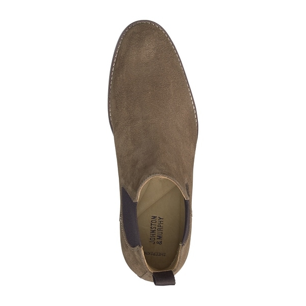 johnston and murphy suede chelsea boots