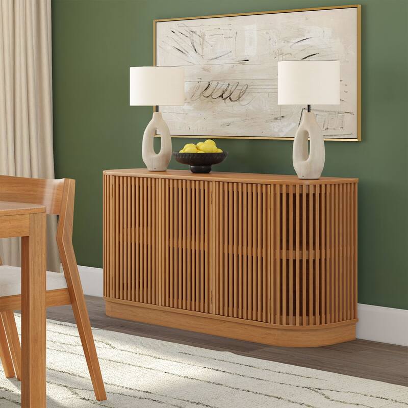 Plank and Beam Contour Curved 3-Door Sideboard/TV Stand