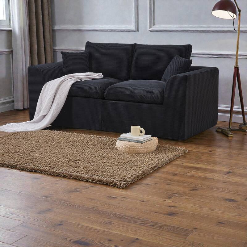 Modular Cloud Sectional Sofa, Comfy 2-Seater Corduroy Couch with Removable Covers