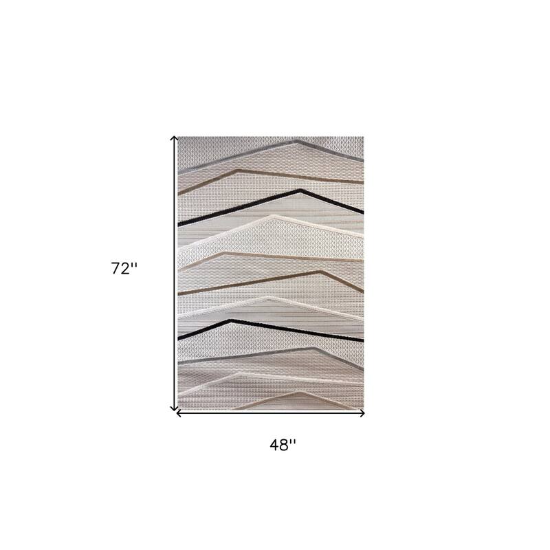 Bogog Abstract Modern Stain Resistant Woven Durable Area Rug By HomeRoots