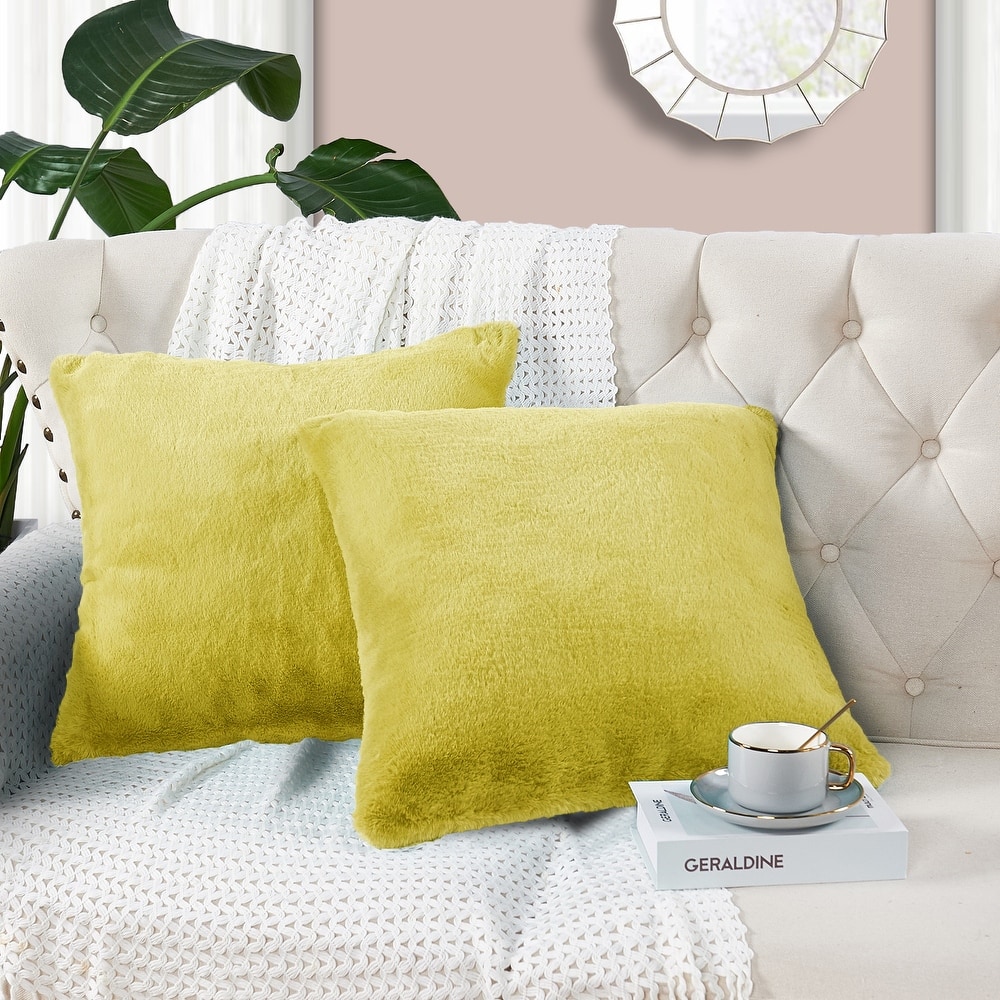 Home Soft Things FoxFauxFur Pillow Shell Set 2pcs 20"X20"