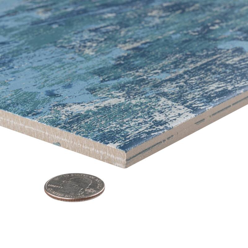 Merola Tile Cassis Blue 8-1/2" x 35-1/2" Porcelain Floor and Wall Tile