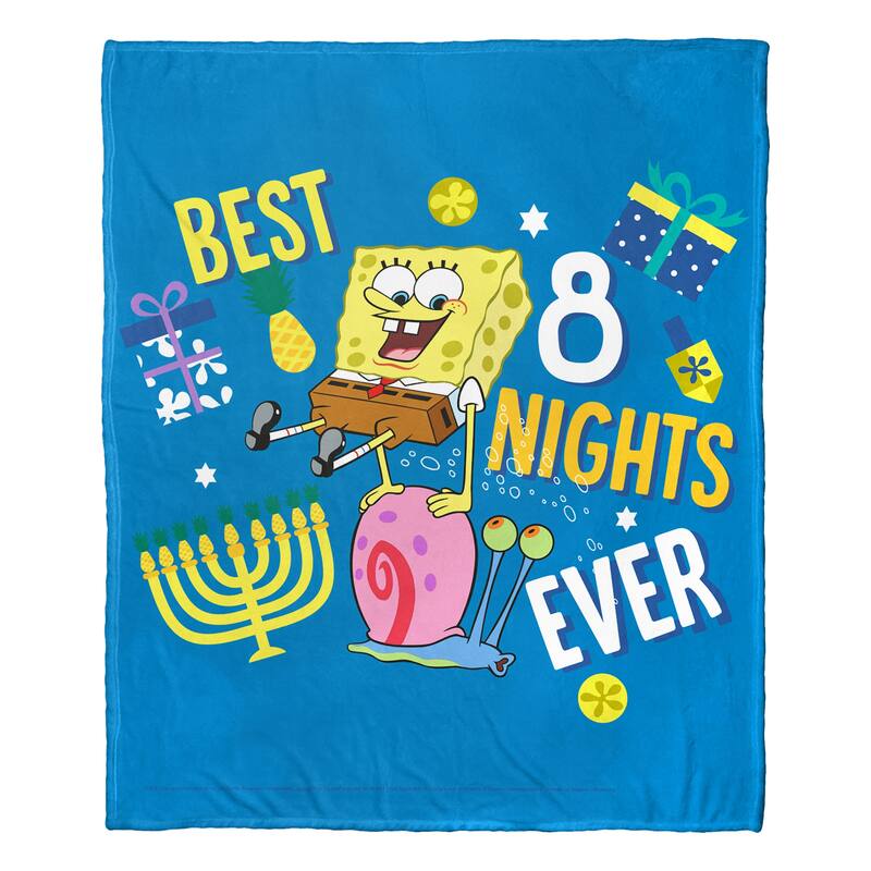 Nickelodeon SpongeBob Best Eight Nights Silk Touch Throw Blanket