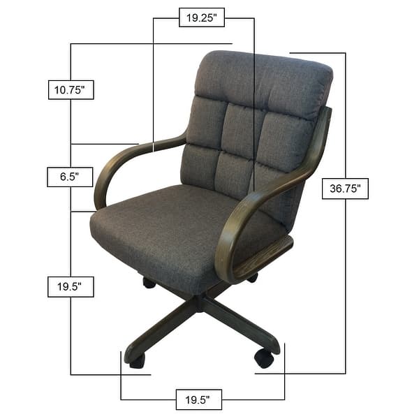 Caster Chair Company Garrett Caster Dining Arm Chair in Smoke Tweed