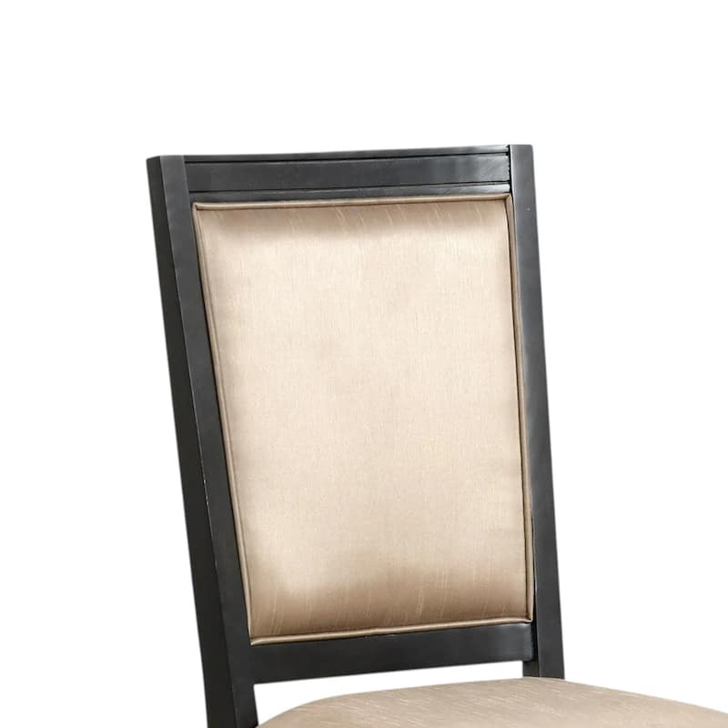 Set of 2 Upholstered Dining Chairs with Pad Seat in Espresso