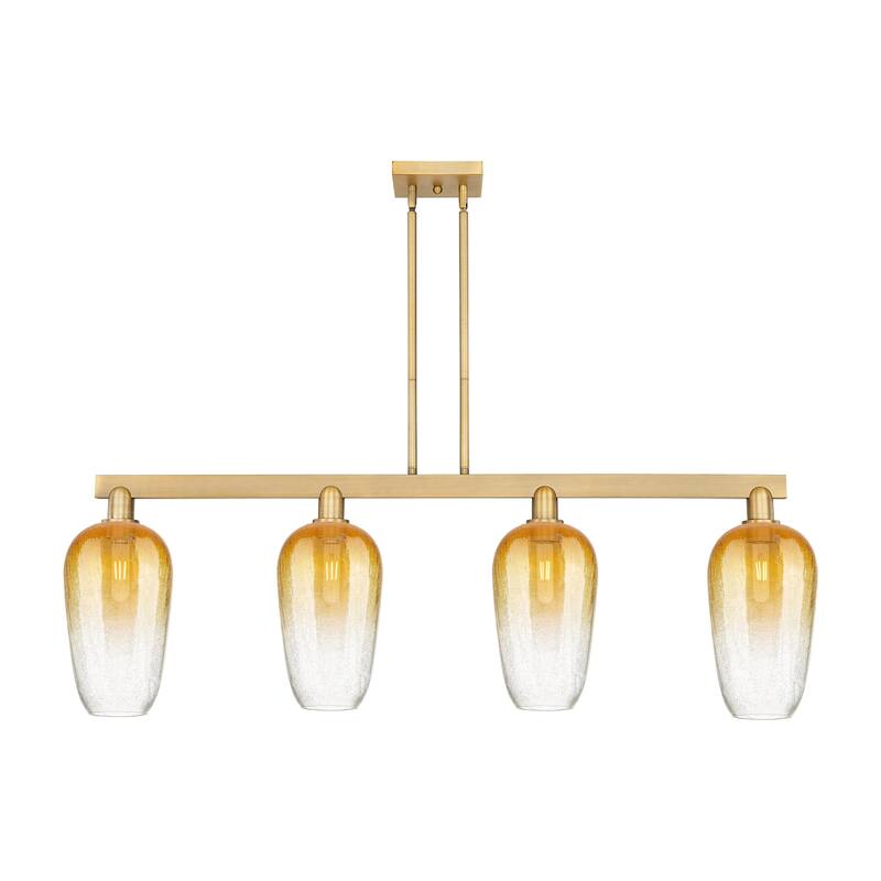 Innovations Lighting 716-4I-16-48 Brookhaven Flute Linear Brookhaven - Brushed Brass / Amber