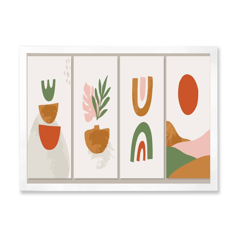 Designart "Minimalistic Compostion of Organic Shapes VI" Modern Framed Art Print