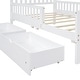 preview thumbnail 51 of 59, Vertical Headboard Footboard Platform Bed Frame, Both Side Guardrails, Wooden Slat Panel Bed with 2 Storage Drawers
