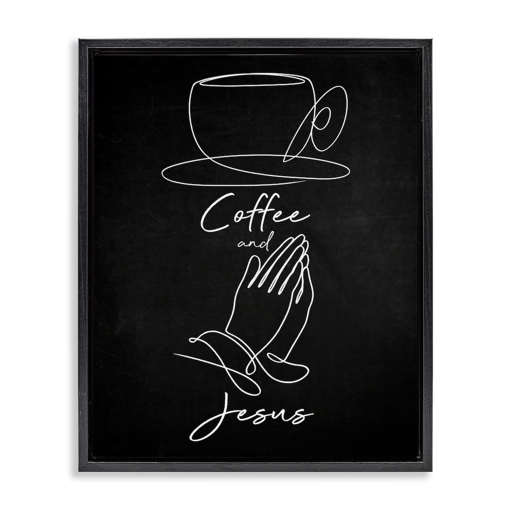Stupell Coffee & Jesus Prayer Framed Floater Canvas Wall Art Design By Marcus Prime