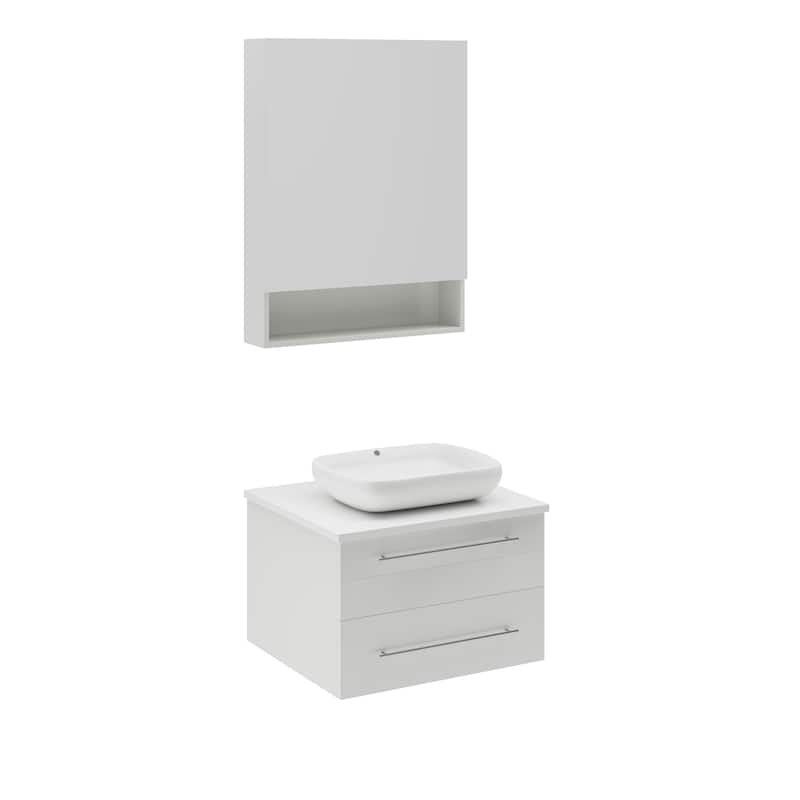 Fresca Lucera 30" Wall Mounted Single Basin Vanity Set with Cabinet,