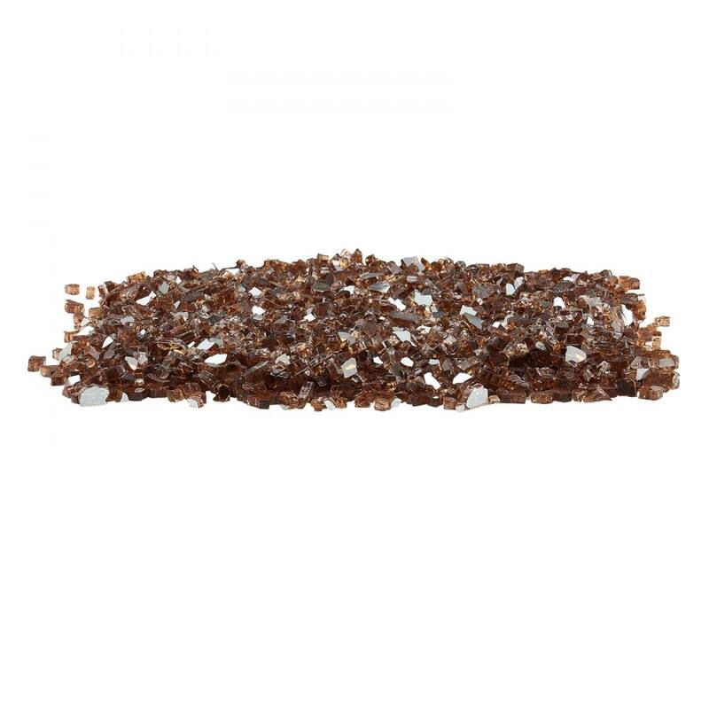 Copper Tempered Crushed Glass Fire Pit Rocks 10 lbs Heat Resistant - 1/4 inch