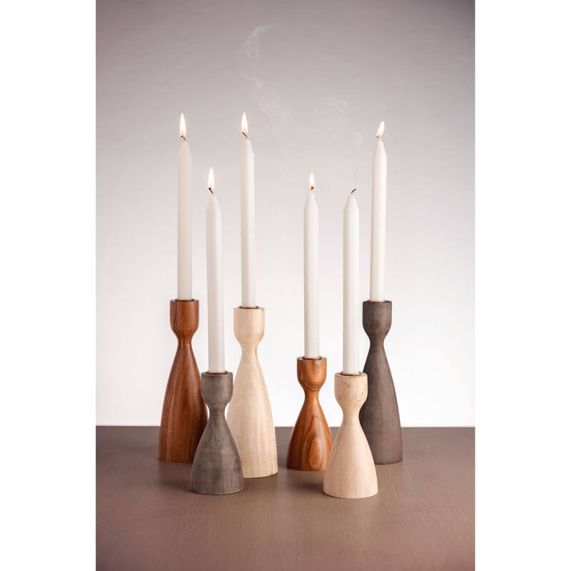 Karma Gray Wood Turned Candle Holder Bed Bath & Beyond 39455013
