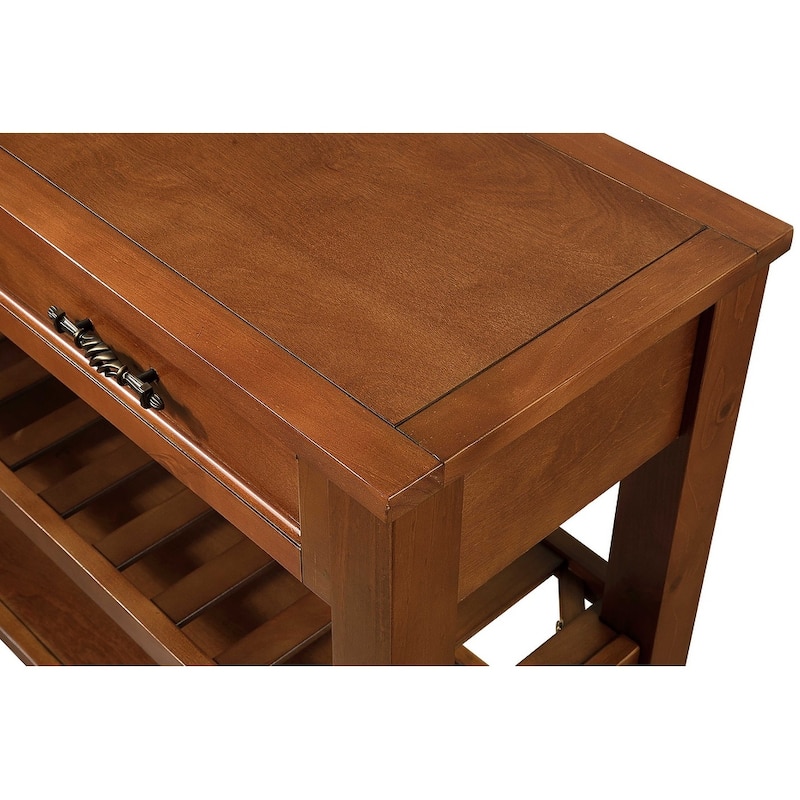 42'' Vintage Entryway Table with 2 Storage Drawers and 2 Tiers Shelves