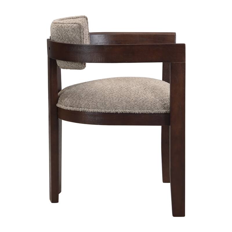 Conrad Sophisticated Modern Dining Chair With Armrest and Solid Wood Frame by Christopher Knight Home