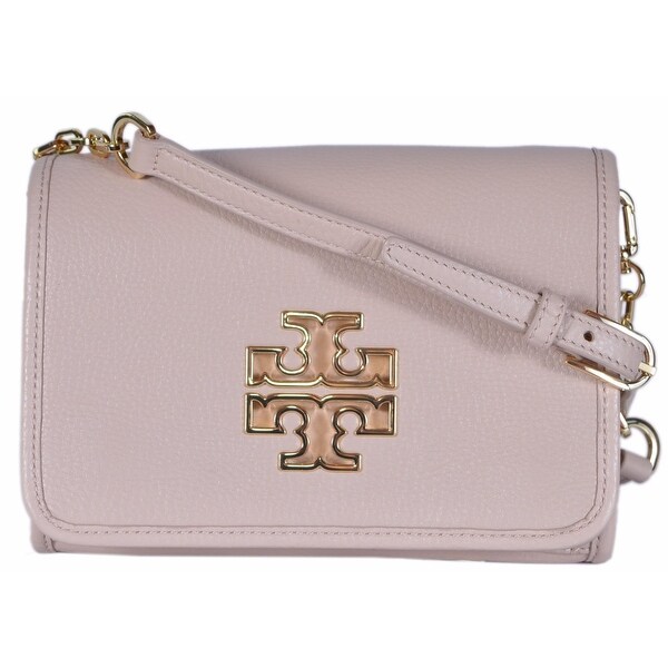 Shop Tory Burch 31159880 Light Oak Pink Leather Britten Combo Crossbody Purse Bag - Free ...