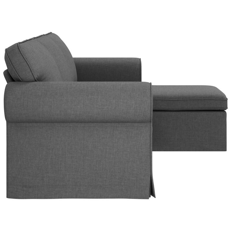 vidaXL Sofa Dark Grey 215 x 138 x 80 cm Fabric - 84.65 x 54.33 x 31.50 in