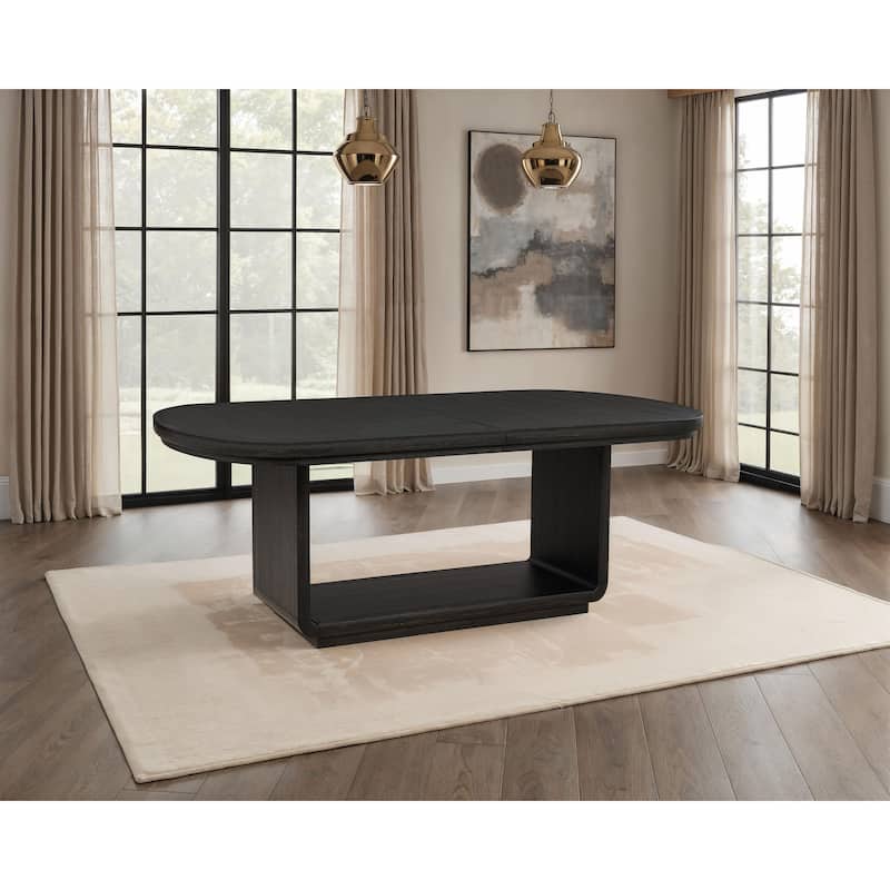Leandro 78-inch Extension Dining Room Table Burnished Black