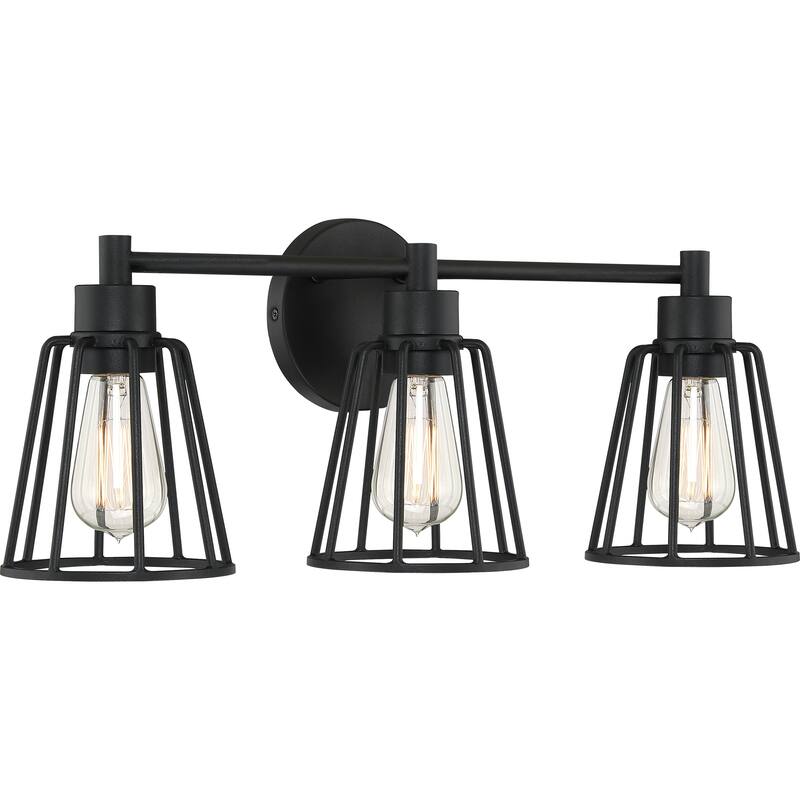 Carbon Loft Ashwiny Earth Black 3-light Vanity Light