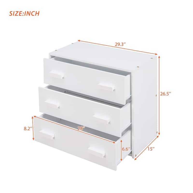 Twin Size Loft Bed with Cabinet and Shelf - White