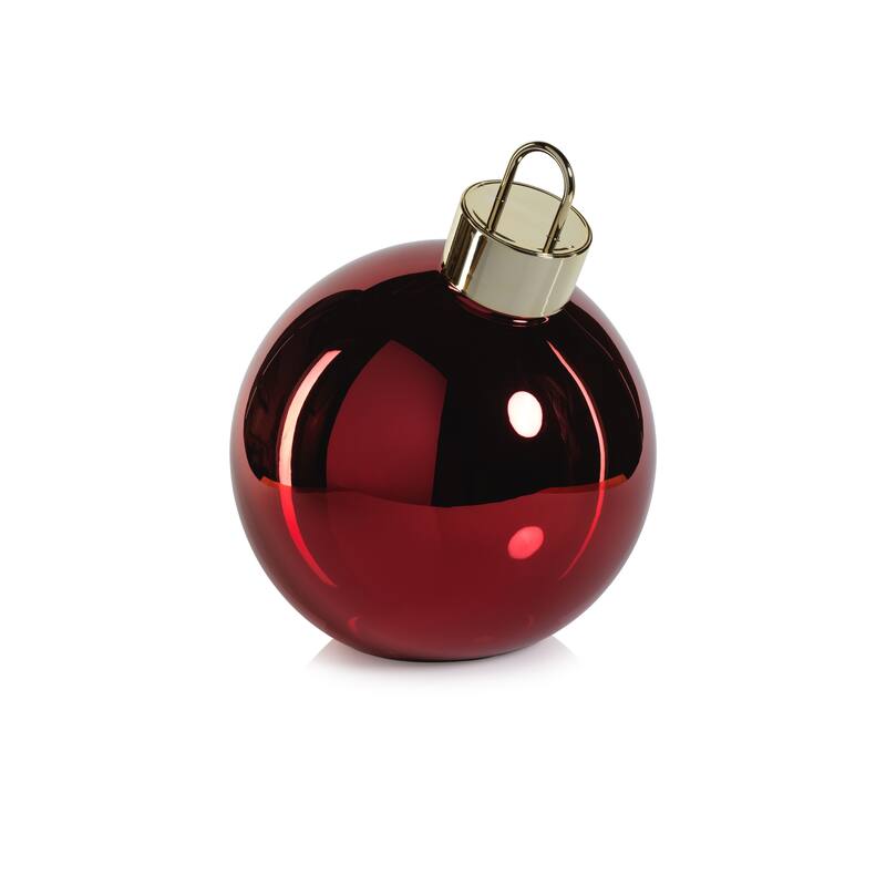 LED Oversized 11.75" Glass Ball Ornament - Red