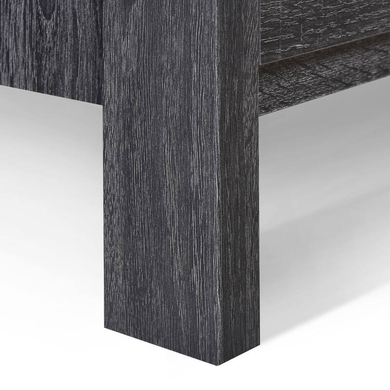 Faux Wood Nightstand with 2 Drawers, Contemporary Design, Easy Toolless Assembly, Storage Organizer for Bedroom