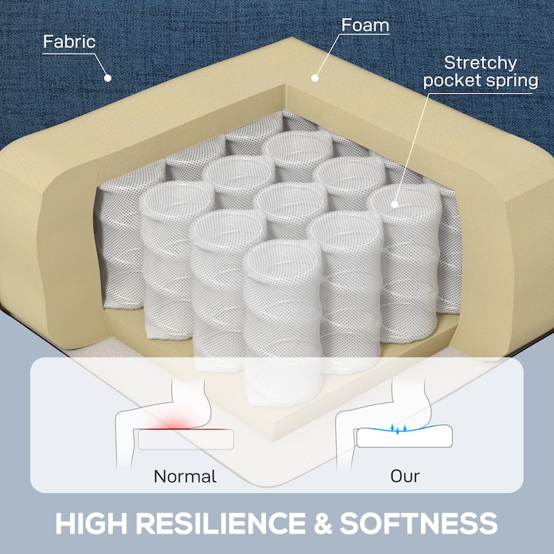 HOMCOM Copper Grove Guanta Tufted Wood Leg Accent Chair