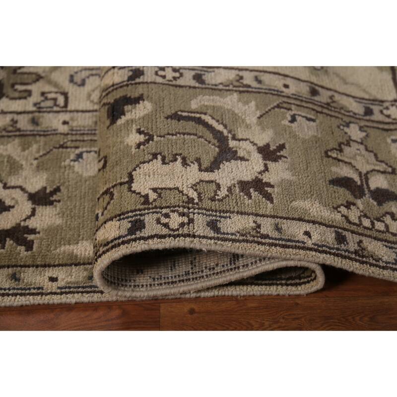 Earth Tone Oushak Area Rug Hand-Knotted Oriental Wool Carpet - 8'1" x 10'0"