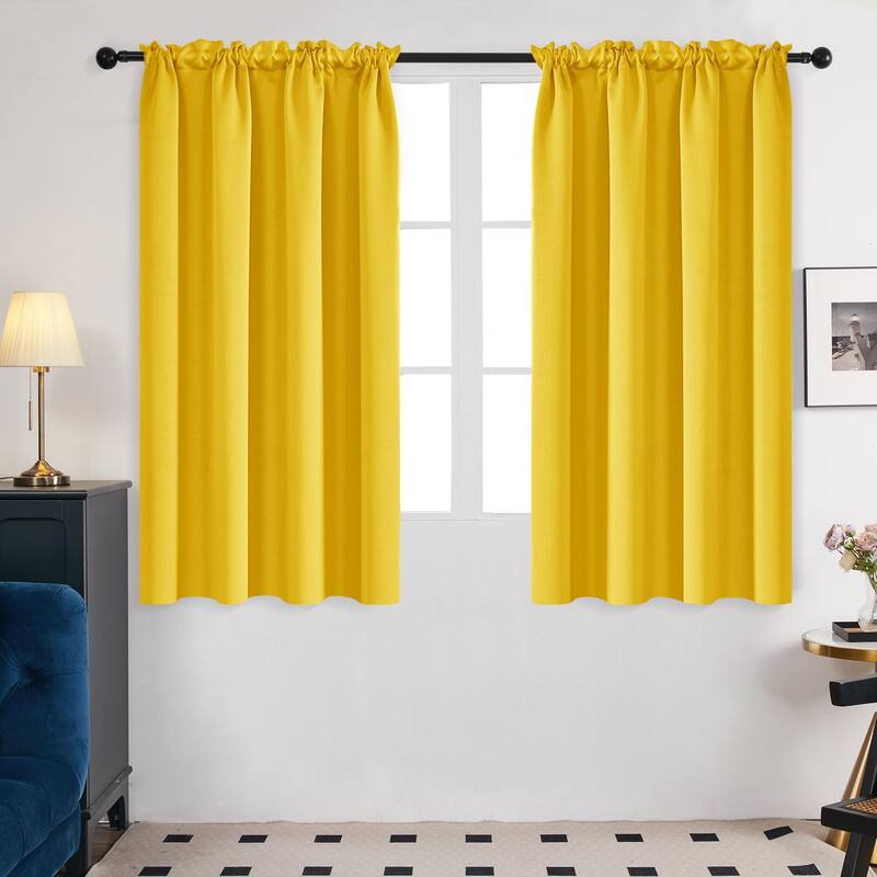 Deconovo Solid Rod Pocket Curtain Panel Pair (2 Panel)