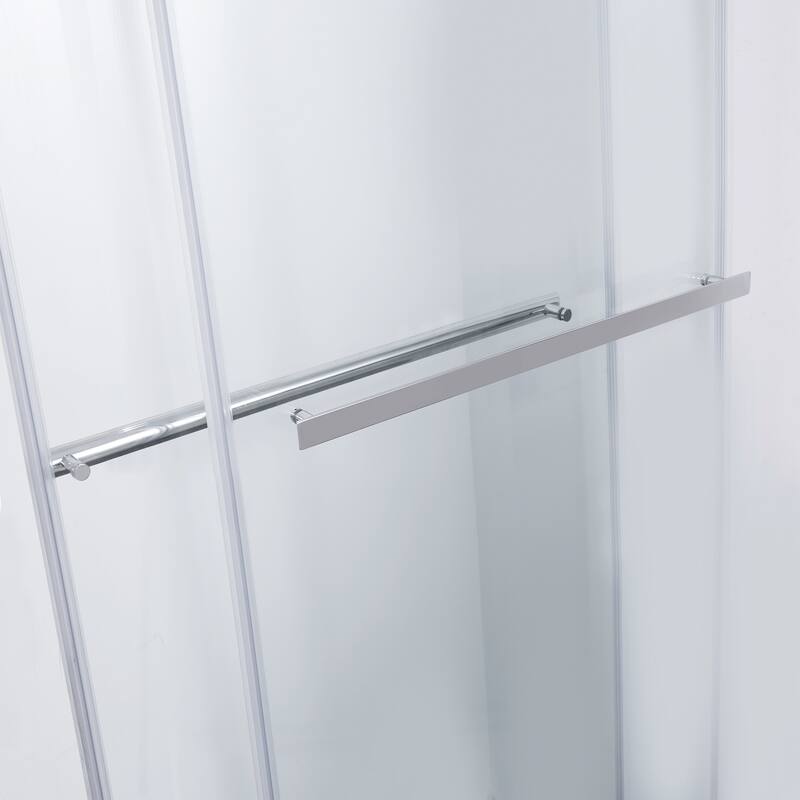 Spezia 64" W x 76" H Sliding Frameless Shower Enclosure,Chrome
