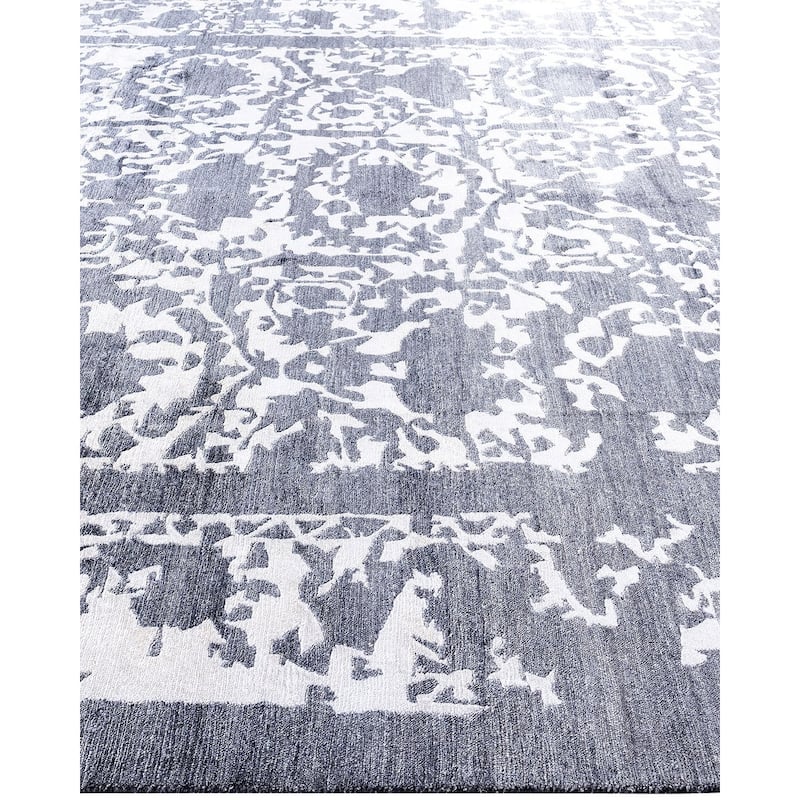 Modern One-of-a-Kind Hand-Knotted Area Rug - Black, 8' 1" x 10' 2" - 8' 1" x 10' 2"