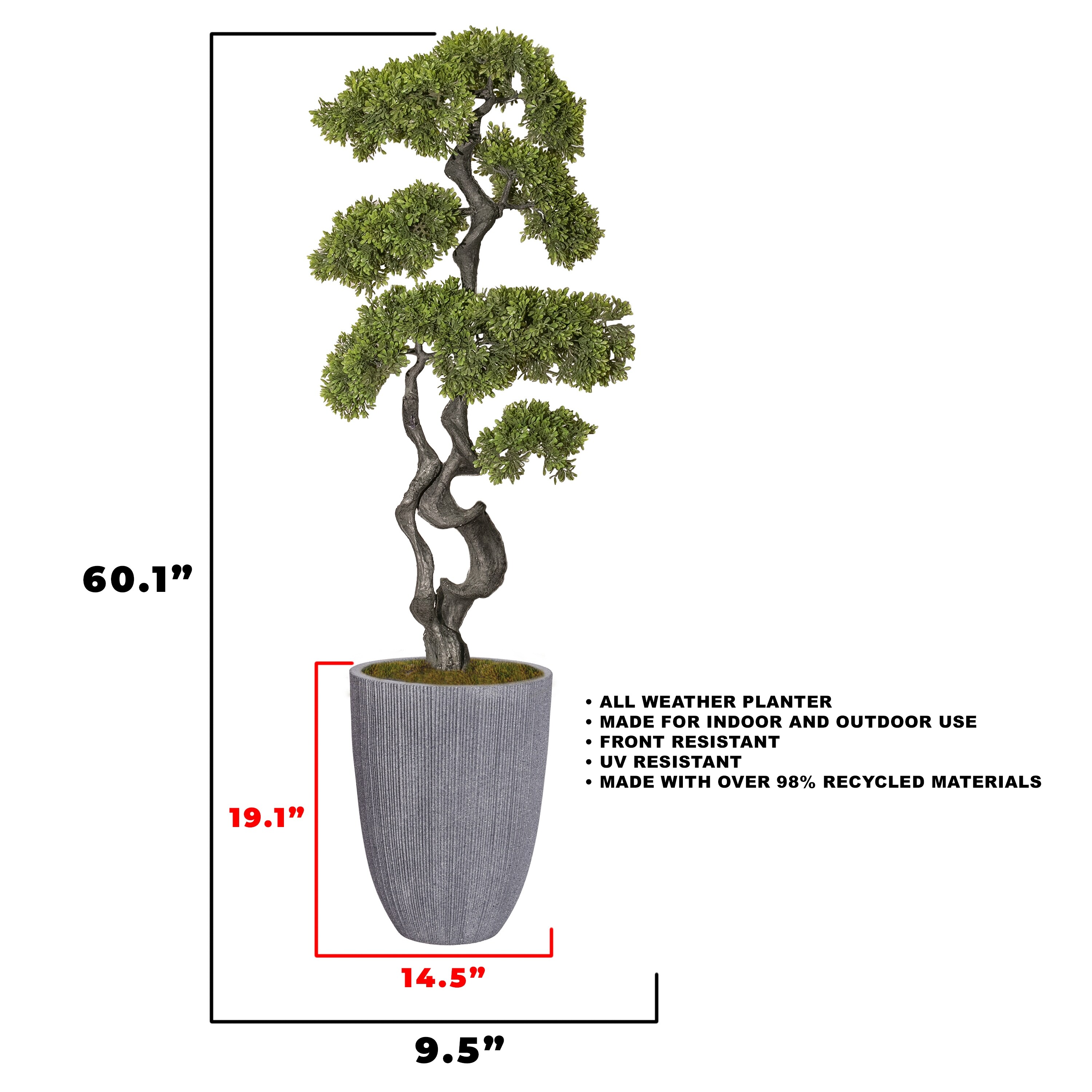 Vintage Home Artificial Faux Bonsai Tree 60 In. High Fake Plant - Green -  Bed Bath & Beyond - 39216729
