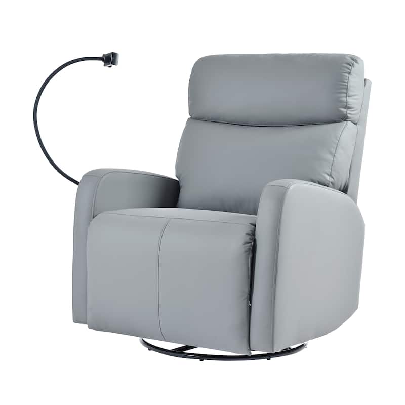 PU Power Swivel Recliner Chair with 270° Rotation, Electric 95-160° Recline and Dual USB Ports - 330lb Capacity