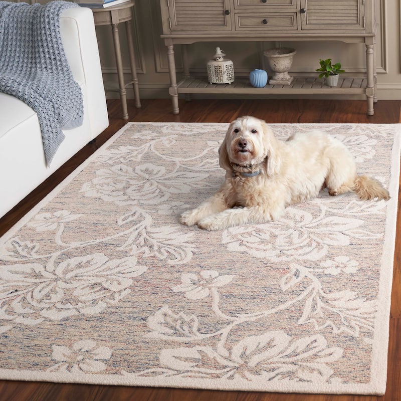 SAFAVIEH Handmade Jardin Saana Country Floral Wool Rug