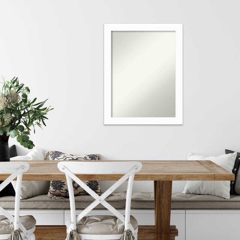 Basic Narrow Non-Beveled Wood Framed Wall Mirror