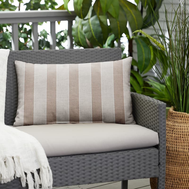 Sunbrella Range Dune Indoor/ Outdoor Pillow, 12 in x 24 in