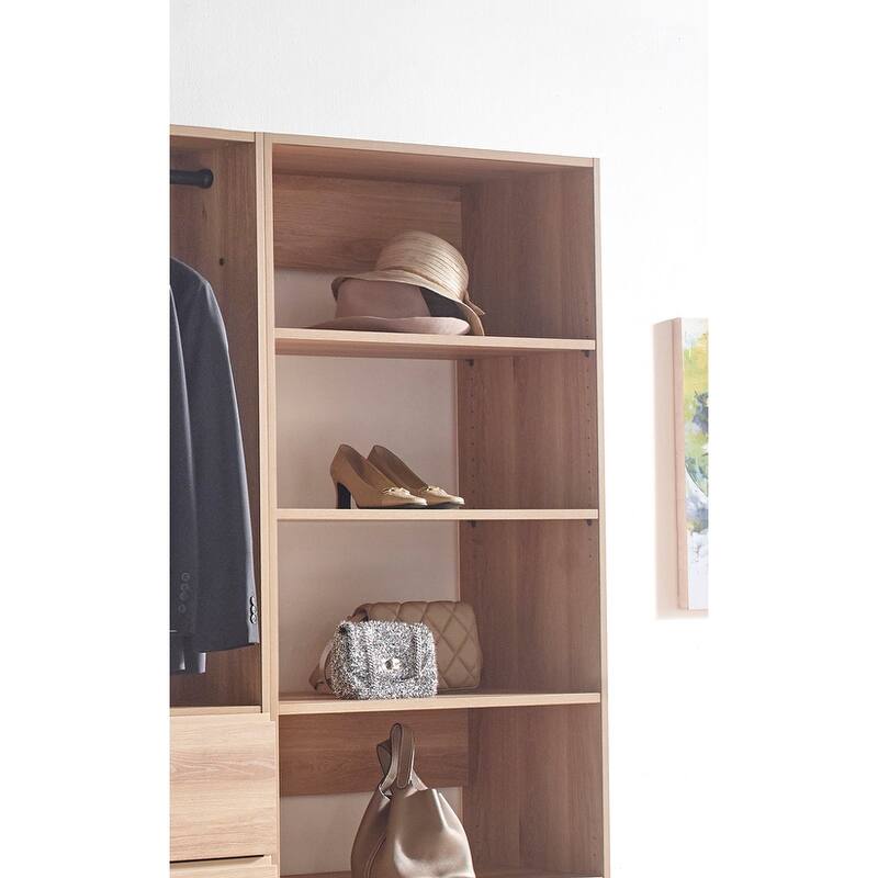 Prosper Oak Freestanding Walk in Wood Closet System