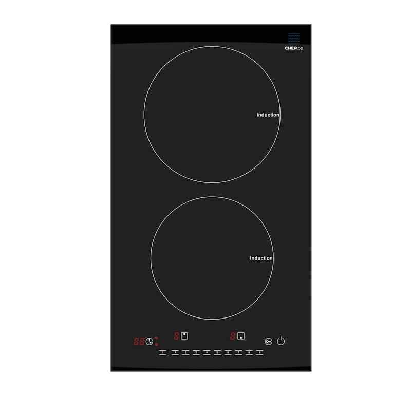Cheftop Induction Cooktop Portable 120V Digital Electric Cooktop 1800 Watt, Digital 9 Cooking Zones Power Levels - Vertical - Black