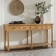 preview thumbnail 21 of 26, HUALAL HOME Dennis Farmhouse Modern 2-Drawers Wood Console Table with Solid Wood Legs Oak
