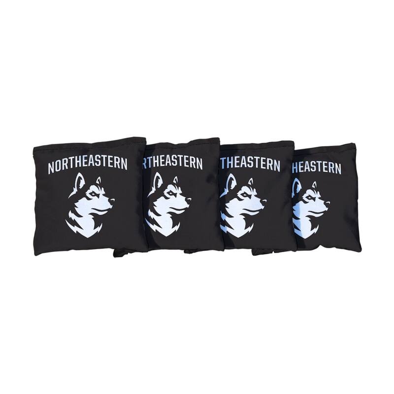 Northeastern University NU Huskies Black Cornhole Bags - Corn Filled
