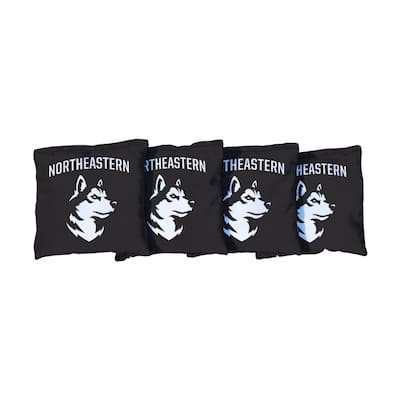 Northeastern University NU Huskies Black Cornhole Bags