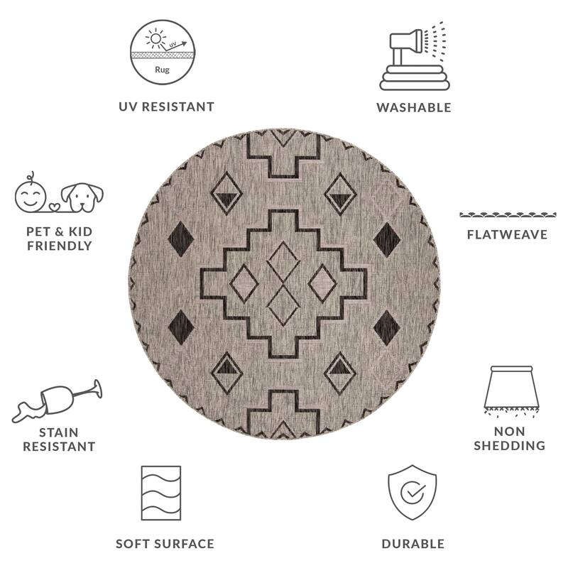SAFAVIEH Courtyard Cemre Indoor/ Outdoor Waterproof Patio Backyard Rug
