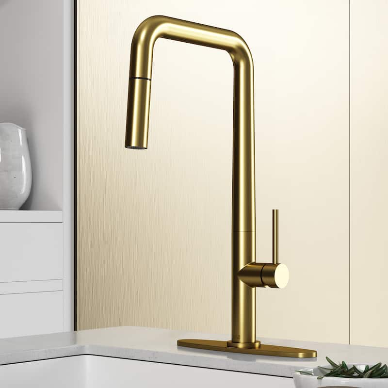 VIGO Parsons 18" H Single Handle Pull-Down Sprayer Kitchen Faucet