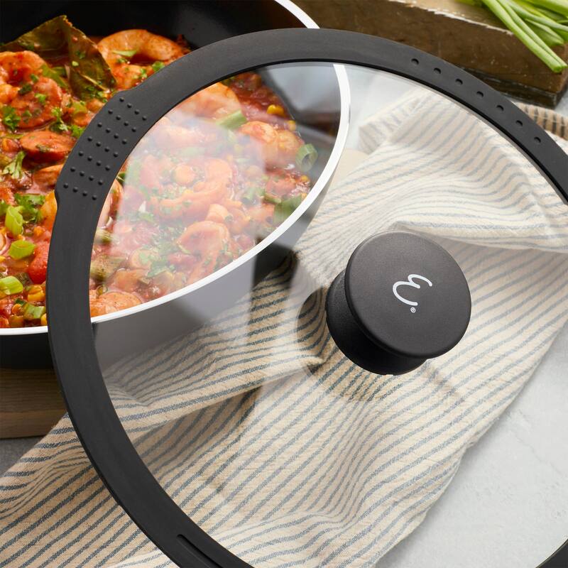 Henckels Nola 11-inch Aluminum Ceramic Nonstick Wok with Lid - Black