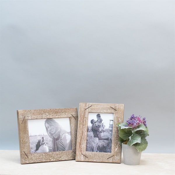 4 X 6 Inch Decorative Distressed Wood Picture Frame With Nail