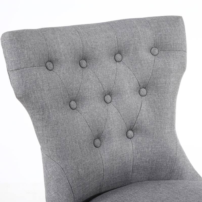 Fabric Wingback Dining Chairs Comfy Armless Accent Chairs Set of 2