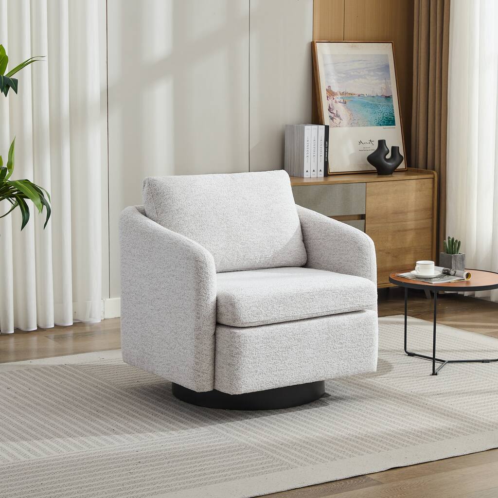 31.5"W Swivel Accent Chair and Comfy Round Accent Single Sofa Chair,360 Degree Club Chair,Lounge Armchair for Living Room