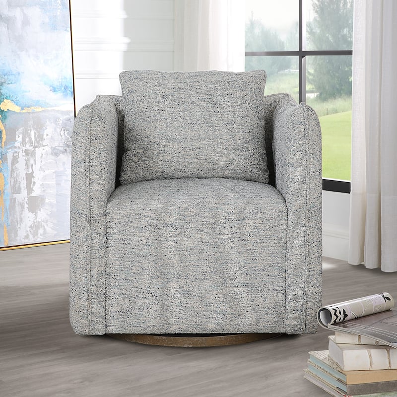Uttermost Corben Blue Swivel Chair - 29"W x 30"H x 29"D