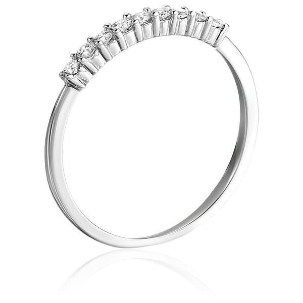 1//8 cttw, Diamond Wedding Band in 10K White Gold Size-11.25 G-H,I2-I3